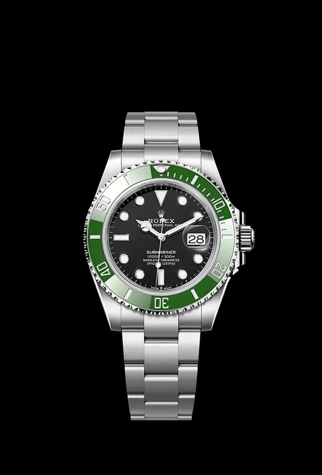 Rolex Submariner Silver Chain Green